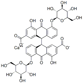 (R*,R*)-5,5'-bis(beta-D-glucopyranosyloxy)-9,9',10,10'-tetrahydro-4,4'-dihydroxy-10,10'-dioxo[9,9'-bianthracene]-2,2'-dicarboxylic acid, calcium salt CAS#: 52730-36-6