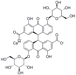 (R*,R*)-5,5'-bis(beta-D-glucopyranosyloxy)-9,9',10,10'-tetrahydro-4,4'-dihydroxy-10,10'-dioxo[9,9'-bianthracene]-2,2'-dicarboxylic acid, calcium salt CAS#: 52730-37-7