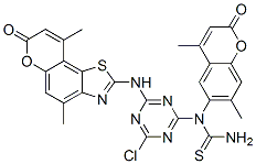 Thiourea,  N-[4-chloro-6-[(4,9-dimethyl-7-oxo-7H-pyrano[2,3-g]benzothiazol-2-yl)amino]-1,3,5-triazin-2-yl]-N-(4,7-dimethyl-2-oxo-2H-1-benzopyran-6-yl)- CAS#: 546144-89-2