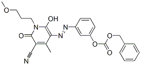benzyl 3-[[5-cyano-1,6-dihydro-2-hydroxy-1-(3-methoxypropyl)-4-methyl-6-oxo-3-pyridyl]azo]phenyl carbonate CAS#: 59572-08-6
