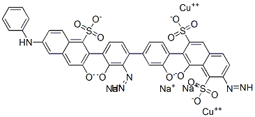 dicopper trisodium 7-[4-[4-(6-anilino-3-oxido-1-sulfonato-naphthalen-2 -yl)diazenyl-3-oxido-phenyl]-2-oxido-phenyl]diazenyl-8-oxido-naphthale ne-1,6-disulfonate CAS#: 6656-03-7