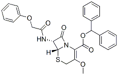 diphenylmethyl (6R-trans)-3-methoxy-8-oxo-7-(phenoxyacetamido)-5-thia-1-azabicyclo[4.2.0]oct-2-ene-2-carboxylate CAS#: 54639-52-0