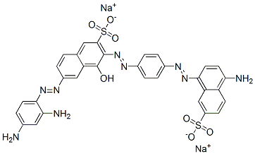 disodium 3-[[4-[(4-amino-7-sulphonatonaphthyl)azo]phenyl]azo]-6-[(2,4-diaminophenyl)azo]-4-hydroxynaphthalene-2-sulphonate CAS#: 6409-25-2