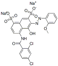disodium 4-[(2,4-dichlorobenzoyl)amino]-5-hydroxy-6-[(2-methoxyphenyl)azo]naphthalene-1,7-disulphonate CAS#: 6416-33-7