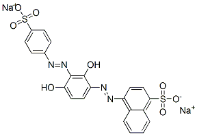 disodium 4-[[2,4-dihydroxy-3-[(4-sulphonatophenyl)azo]phenyl]azo]naphthalene-1-sulphonate CAS#: 5850-15-7