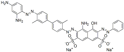 disodium 4-amino-3-[[4'-[(2,4-diaminophenyl)azo]-3,3'-dimethyl[1,1'-biphenyl]-4-yl]azo]-5-hydroxy-6-(phenylazo)naphthalene-2,7-disulphonate CAS#: 54804-85-2