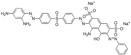 disodium 4-amino-3-[[4-[[4-[(2,4-diaminophenyl)azo]phenyl]sulphonyl]phenyl]azo]-5-hydroxy-6-(phenylazo)naphthalene-2,7-disulphonate CAS#: 52204-07-6