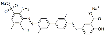 disodium 5-[[4'-[(2,6-diamino-3-methyl-5-sulphonatophenyl)azo]-3,3'-dimethyl[1,1'-biphenyl]-4-yl]azo]salicylate CAS#: 6637-88-3