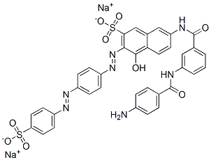 disodium 7-[[3-[(4-aminobenzoyl)amino]benzoyl]amino]-4-hydroxy-3-[[4-[(4-sulphonatophenyl)azo]phenyl]azo]naphthalene-2-sulphonate CAS#: 5905-22-6