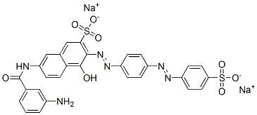 disodium 7-[(3-aminobenzoyl)amino]-4-hydroxy-3-[[4-[(4-sulphonatophenyl)azo]phenyl]azo]naphthalene-2-sulphonate CAS#: 5979-31-7