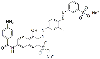 disodium 7-[(4-aminobenzoyl)amino]-4-hydroxy-3-[[3-methyl-4-[(3-sulphonatophenyl)azo]phenyl]azo]naphthalene-2-sulphonate CAS#: 5979-32-8