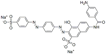disodium 7-[(4-aminobenzoyl)amino]-4-hydroxy-3-[[4-[(4-sulphonatophenyl)azo]phenyl]azo]naphthalene-2-sulphonate CAS#: 5938-85-2