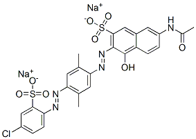 disodium 7-(acetylamino)-3-[[4-[(4-chloro-2-sulphonatophenyl)azo]-2,5-dimethylphenyl]azo]-4-hydroxynaphthalene-2-sulphonate CAS#: 5873-19-8