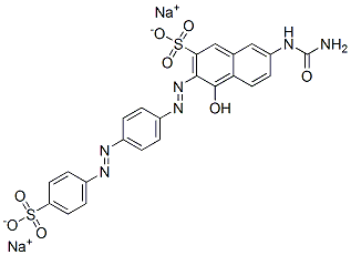 disodium 7-[(aminocarbonyl)amino]-4-hydroxy-3-[[4-[(4-sulphonatophenyl)azo]phenyl]azo]naphthalene-2-sulphonate CAS#: 5873-20-1