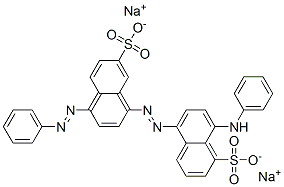 disodium 8-(phenylamino)-5-[[4-(phenylazo)-7-sulphonato-1-naphthyl]azo]naphthalenesulphonate CAS#: 6406-30-0