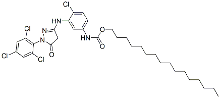 hexadecyl [4-chloro-3-[[4,5-dihydro-5-oxo-1-(2,4,6-trichlorophenyl)-1H-pyrazol-3-yl]amino]phenyl]carbamate CAS#: 57233-79-1