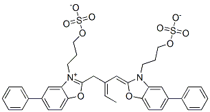 hydrogen 5-phenyl-2-[2-[[5-phenyl-3-[3-(sulphonatooxy)propyl]-3H-benzoxazol-2-ylidene]methyl]but-2-enyl]-3-[3-(sulphonatooxy)propyl]benzoxazolium CAS#: 43208-90-8