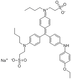 hydrogen N-[4-[[4-[butyl(2-sulphonatoethyl)amino]phenyl][4-[(4-ethoxyphenyl)amino]phenyl]methylene]cyclohexa-2,5-dien-1-ylidene]-N-(2-sulphonatoethyl)butylammonium, monosodium salt CAS#: 5863-47-8