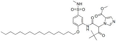 methyl 1-[1-[[[2-(hexadecyloxy)-5-[(methylamino)sulphonyl]phenyl]amino]carbonyl]-3,3-dimethyl-2-oxobutyl]-1H-imidazole-5-carboxylate CAS#: 58517-90-1
