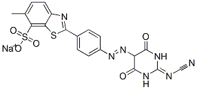 sodium 2-[4-[[2-(cyanoimino)hexahydro-4,6-dioxopyrimidin-5-yl]azo]phenyl]-6-methylbenzothiazole-7-sulphonate CAS#: 55067-12-4