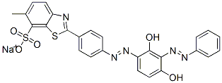 sodium 2-[4-[[2,4-dihydroxy-3-(phenylazo)phenyl]azo]phenyl]-6-methylbenzothiazole-7-sulphonate CAS#: 5915-59-3
