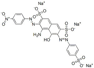 trisodium 4-amino-5-hydroxy-3-[(4-nitrophenyl)azo]-6-[(4-sulphonatophenyl)azo]naphthalene-2,7-disulphonate CAS#: 5850-37-3