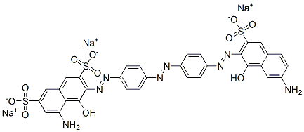 trisodium 5-amino-3-[[4-[[4-[(7-amino-1-hydroxy-3-sulphonato-2-naphthyl)azo]phenyl]azo]phenyl]azo]-4-hydroxynaphthalene-2,7-disulphonate CAS#: 52469-75-7