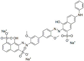 trisodium 8-hydroxy-7-[[4'-[[1-hydroxy-6-(phenylamino)-3-sulphonato-2-naphthyl]azo]-3,3'-dimethoxy[1,1'-biphenyl]-4-yl]azo]naphthalene-1,6-disulphonate CAS#: 6655-96-5