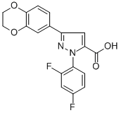 1-(2,4-DIFLUOROPHENYL)-3-(2,3-DIHYDROBENZO[B][1,4]DIOXIN-7-YL)-1H-PYRAZOLE-5-CARBOXYLIC ACID CAS#: 618383-06-5