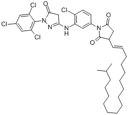 1-(2,4,6-TRICHLORPHENYL)3-[2-CHLOR-5-(3-ISOOCTADECENYLSUCCINIMID-1-YL)-ANILINO]-PYRAZOLIN-5-ONE CAS#: 68240-17-5