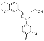 (1-(3-CHLORO-4-FLUOROPHENYL)-3-(2,3-DIHYDROBENZO[B][1,4]DIOXIN-7-YL)-1H-PYRAZOL-4-YL)METHANOL CAS#: 618444-59-0
