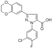 1-(3-CHLORO-4-FLUOROPHENYL)-3-(2,3-DIHYDROBENZO[B][1,4]DIOXIN-7-YL)-1H-PYRAZOLE-5-CARBOXYLIC ACID CAS#: 618383-07-6