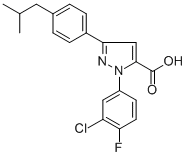 1-(3-CHLORO-4-FLUOROPHENYL)-3-(4-ISOBUTYLPHENYL)-1H-PYRAZOLE-5-CARBOXYLIC ACID CAS#: 618102-96-8