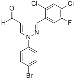 1-(4-BROMOPHENYL)-3-(2,4-DICHLORO-5-FLUOROPHENYL)-1H-PYRAZOLE-4-CARBALDEHYDE CAS#: 618101-59-0