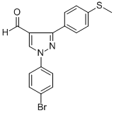 1-(4-BROMOPHENYL)-3-(4-(METHYLTHIO)PHENYL)-1H-PYRAZOLE-4-CARBALDEHYDE CAS#: 618099-02-8