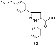 1-(4-CHLOROPHENYL)-3-(4-ISOBUTYLPHENYL)-1H-PYRAZOLE-5-CARBOXYLIC ACID CAS#: 618102-92-4