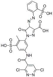 1-[5-[[(3,6-dichloropyridazin-4-yl)carbonyl]amino]-2-methyl-3-sulphophenyl]-4,5-dihydro-5-oxo-4-[(2-sulphophenyl)azo]-1H-pyrazole-3-carboxylic acid CAS#: 68399-87-1