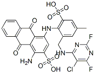 1-amino-4-[[2-[[(5-chloro-2,6-difluoro-4-pyrimidinyl)amino]methyl]-4-methyl-6-sulphophenyl]amino]-9,10-dihydro-9,10-dioxoanthracene-2-sulphonic acid CAS#: 68413-53-6