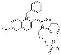 1-benzyl-6-methoxy-2-[[3-(4-sulphonatobutyl)-3H-benzoselenazol-2-ylidene]methyl]quinolinium CAS#: 63815-75-8