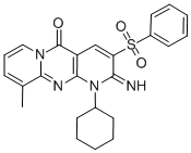 1-cyclohexyl-2-imino-10-methyl-3-(phenylsulfonyl)-1,2-dihydro-5H-dipyrido[1,2-a:2,3-d]pyrimidin-5-one CAS#: 606963-18-2