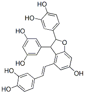 1,2-Benzenediol, 4-(2-(2-(3,4-dihydroxyphenyl)-3-(3,5-dihydroxyphenyl) -2,3-dihydro-6-hydroxy-4-benzofuranyl)ethenyl)- CAS#: 69297-49-0