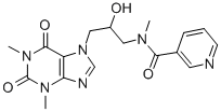 1,3-Dimethyl-7-[3-(N-nicotinoyl-N-methylamino)-2-hydroxypropyl]-1H-purine-2,6(3H,7H)-dione CAS#: 69517-65-3