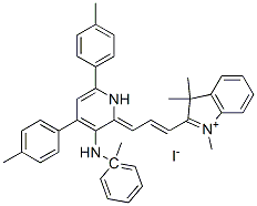 1,3,3-trimethyl-2-[3-[1-methylanilino-4,6-di-p-tolyl-1H-pyridin-2-ylidene]prop-1-enyl]-3H-indolium iodide CAS#: 62609-83-0