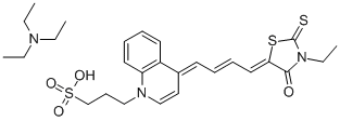 1(4H)-QUINOLINEPROPANESULFONIC ACID, 4-[4-(3-ETHYL-4-OXO-2-THIOXO-5-THIAZOLIDINYLIDENE)-2-BUTENYLIDENE]-, COMPOUND WITH N,N-DIETHYLETHANAMINE (1:1) CAS#: 63560-88-3