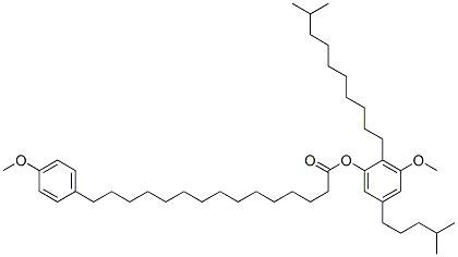 15-(4-Methoxyphenyl)pentadecanoic acid 3-methoxy-2-(9-methyldecyl)-5-(4-methylpentyl)phenyl ester CAS#: 63953-41-3