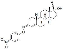 (17R)-17-Hydroxy-19-norpregn-4-en-20-yn-3-one O-(4-nitrophenyl)oxime CAS#: 64584-79-8