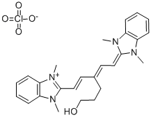 1H-BENZIMIDAZOLIUM, 2-[3-[(1,3-DIHYDRO-1,3-DIMETHYL-2H-BENZIMIDAZOL-2-YLIDENE)ETHYLIDENE]-6-HYDROXY-1-HEXENYL]-1,3-DIMETHYL-, PERCHLORATE (SALT) CAS#: 63899-28-5