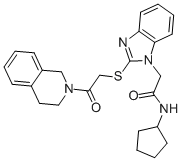 1H-Benzimidazole-1-acetamide,N-cyclopentyl-2-[[2-(3,4-dihydro-2(1H)-isoquinolinyl)-2-oxoethyl]thio]-(9CI) CAS#: 606109-33-5
