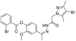 1H-Pyrazole-1-aceticacid,4-bromo-3,5-dimethyl-,[1-[4-[(2-bromobenzoyl)oxy]-3-methoxyphenyl]ethylidene]hydrazide(9CI) CAS#: 606483-33-4