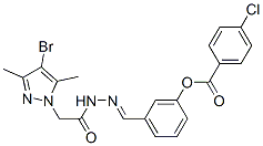 1H-Pyrazole-1-aceticacid,4-bromo-3,5-dimethyl-,[[3-[(4-chlorobenzoyl)oxy]phenyl]methylene]hydrazide(9CI) CAS#: 606483-59-4